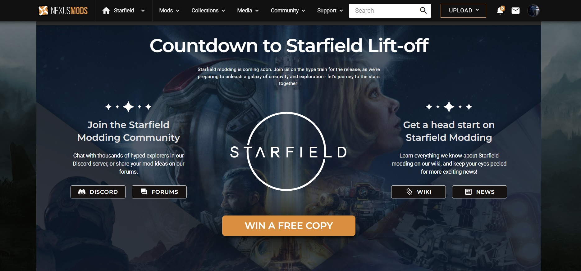 Starfield обзавелась своей страницей на Nexus Mods