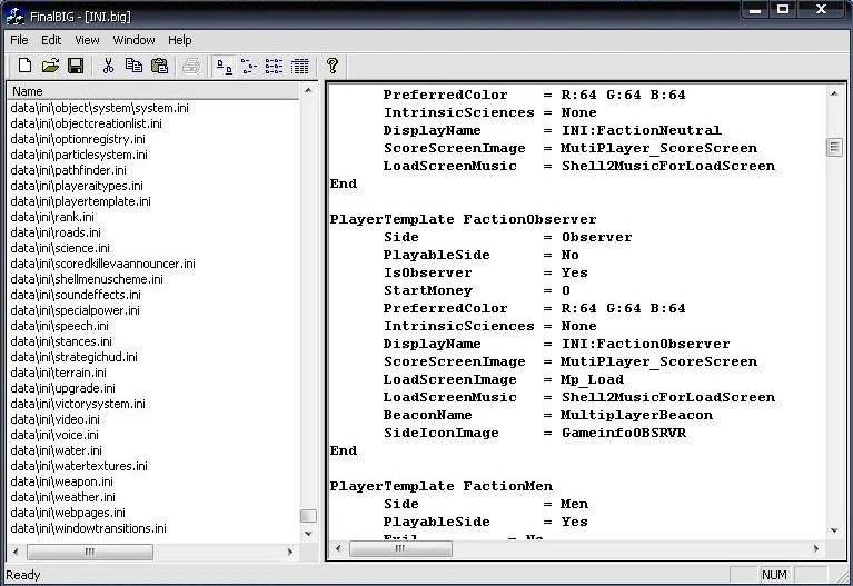 LotR: The Battle for Middle-Earth 2: Редактор FinalBIG (Версия 40)
