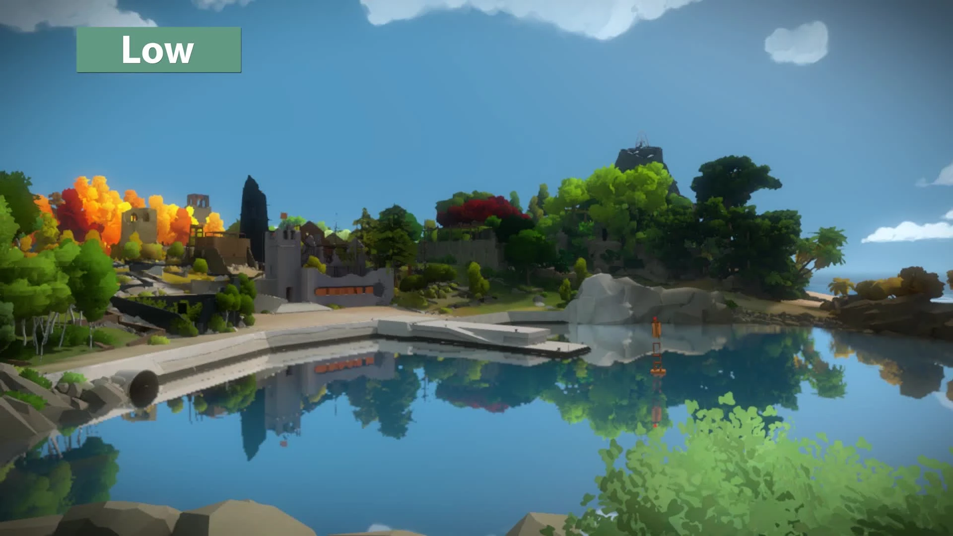 The Witness "Сравнение PC Low vs. Medium vs. High"