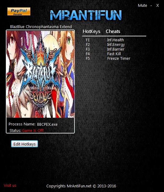 BlazBlue Chronophantasma Extend: Трейнер/Trainer (+5) [1.0] {MrAntiFun}