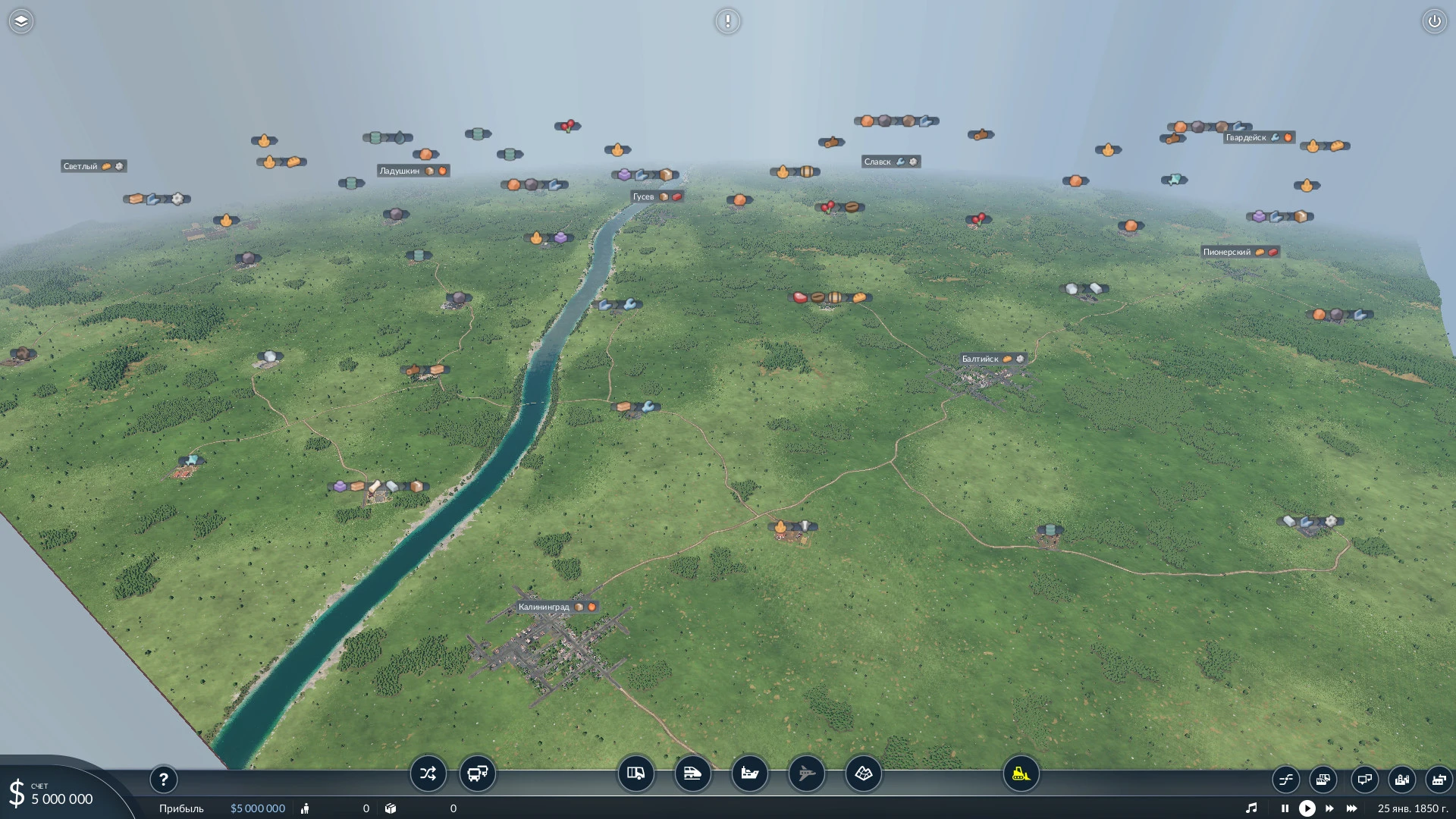 Transport Fever 2 "Города и Улицы города Калининграда (Koenigsberg street & city)"