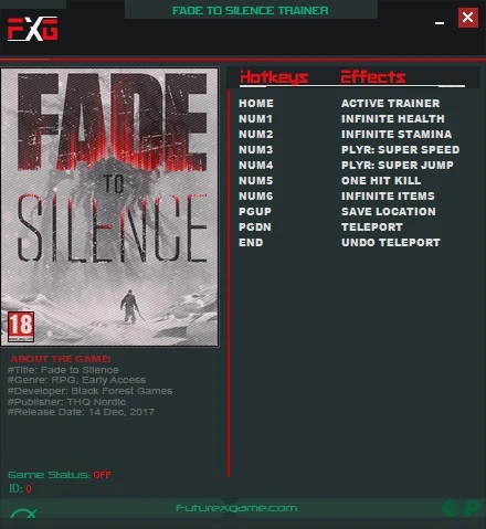 Fade to Silence: Трейнер/Trainer (+7) [1.0.626] {FutureX}
