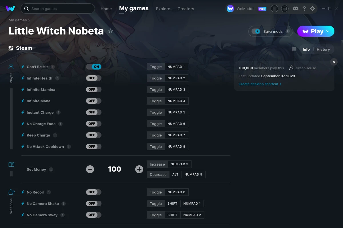 Little Witch Nobeta "Трейнер +16" [UPD: 07.09.2023] {GreenHouse / WeMod}