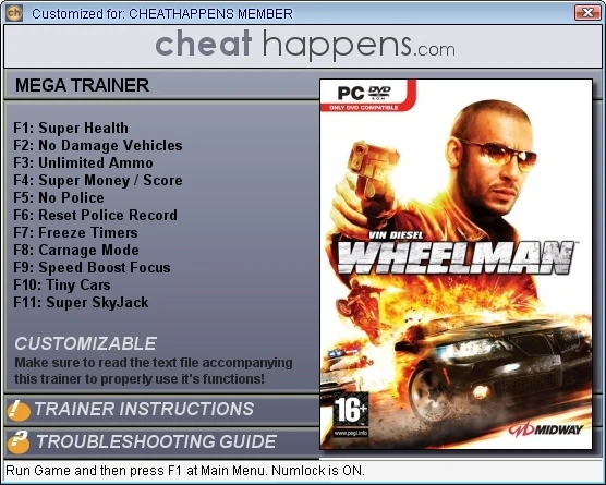 Wheelman: Трейнер (+11) [1.0] {CheatHappens}