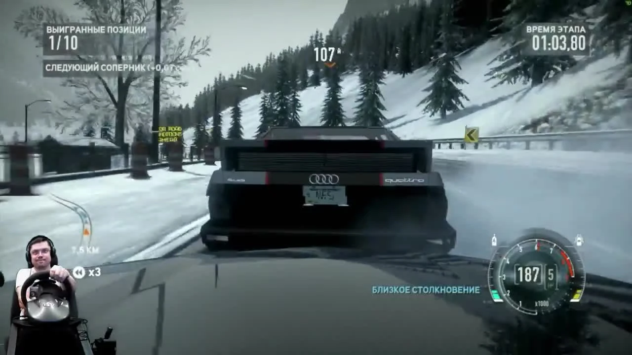 Жесть в горах Porsche 911 GT3 RS4.0 Need for Speed: The Run на руле Fanatec Porsche GT2