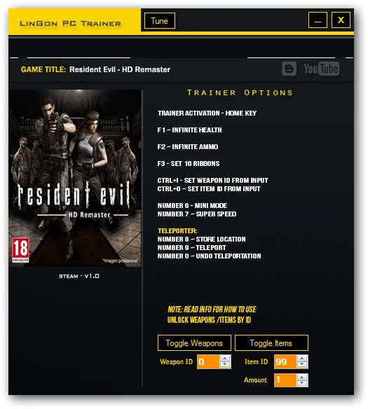 Resident Evil / Biohazard HD REMASTER: Трейнер/Trainer (+10) [1.0] {LinGon}