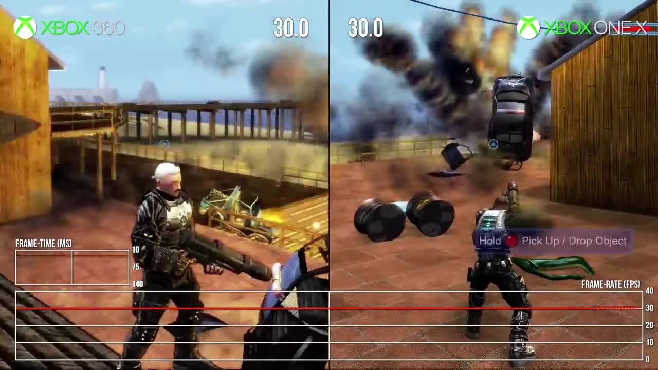 Crackdown - сравнение xbox one x back compat vs xbox 360