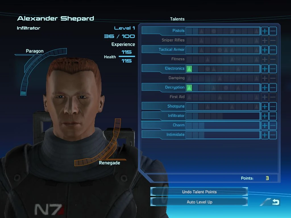 Mass Effect: Сохранение/SaveGame (Персонаж в начале игры)