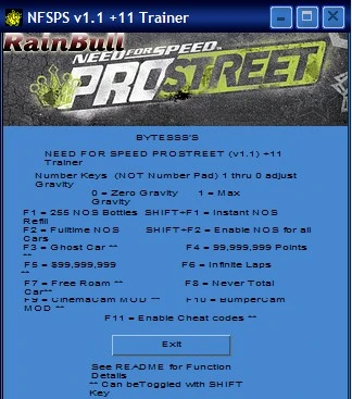 Need For Speed ProStreet: Трейнер (+11)  [1.1]