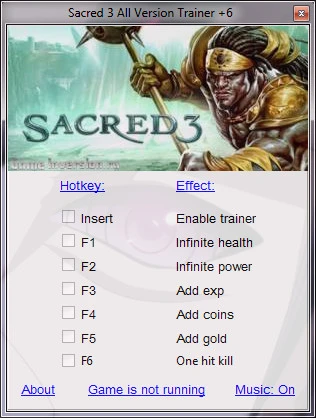 Sacred 3: Трейнер/Trainer (+6) [All Versions] {GRIZZLY / PlayGround.ru}