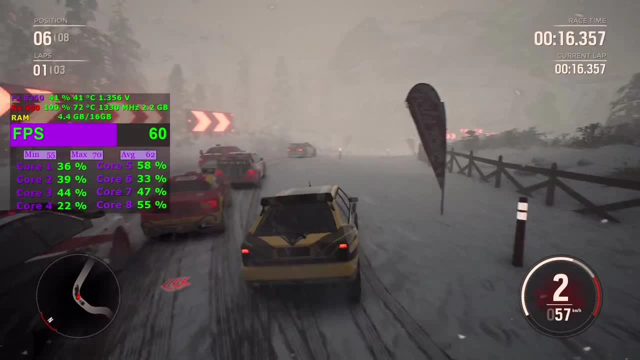 Тестирование Gravel FPS Rx 480 8GB Fx 8350