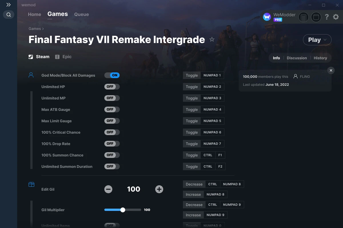 Final Fantasy 7 Remake - Intergrade "Трейнер +24" [UPD: 18.06.2022] {FLiNG / WeMod}