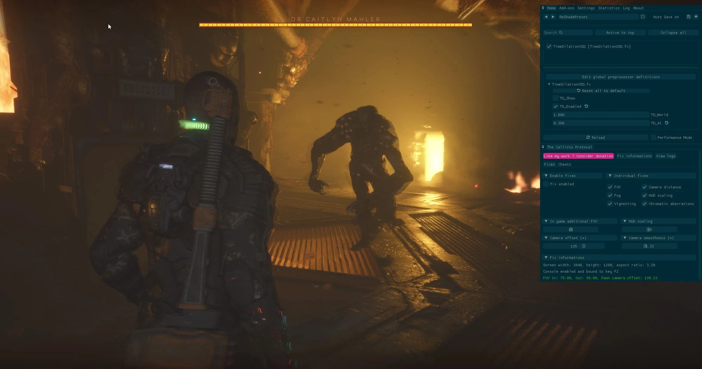 The Callisto Protocol "Чит-Мод: Консоль, камера, FOV и пр" [0.9.6] {k4sh}