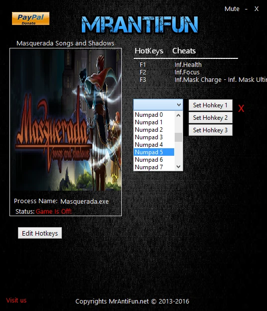 Masquerada: Songs and Shadows: Трейнер/Trainer (+4) [0.95] {MrAntiFun}