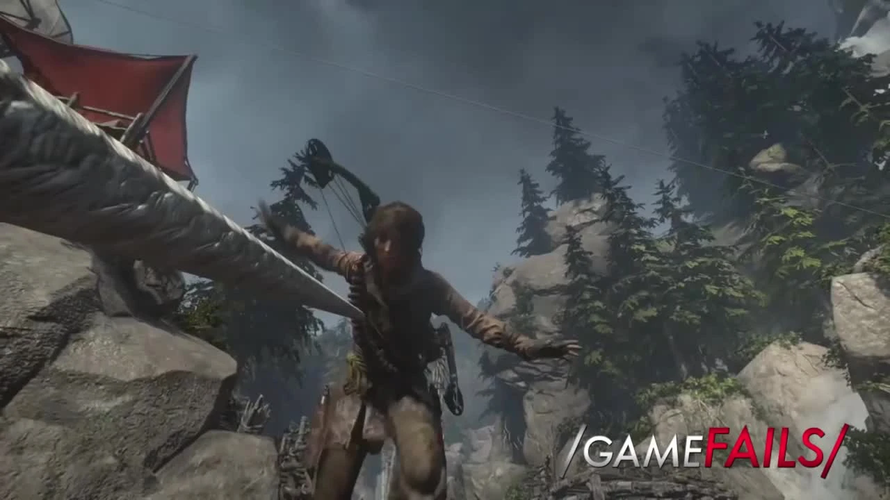 Rise of the Tomb Raider "Баг - Hanging by a Thread (Glitch) - GameFails"