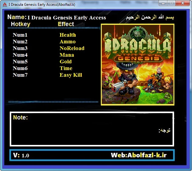I, Dracula: Genesis: Трейнер/Trainer (+7) [Early Access 1.0] {Abolfazl.k}