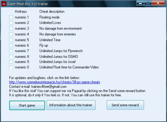 Super Meat Boy: Трейнер (+10) [1.0-1.0u8] {Geri}