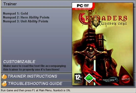 Crusaders: Thy Kingdom Come: Трейнер (+3) [1.0]