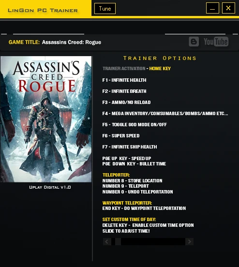 Assassins Creed Rogue: Трейнер/Trainer (+13) [1.0] {LinGon}