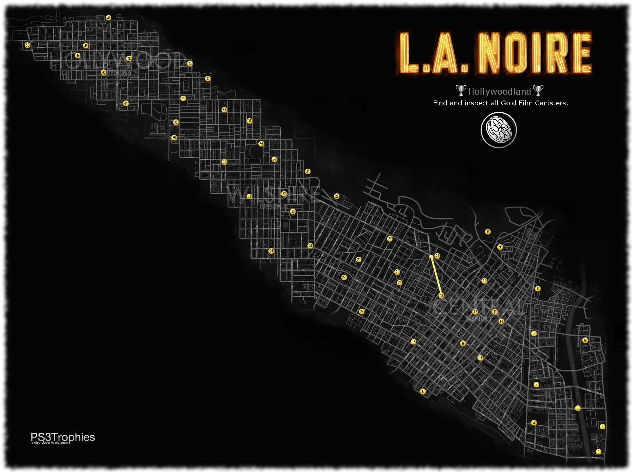 L.A.Noire: Карта нахождения киноплёнок