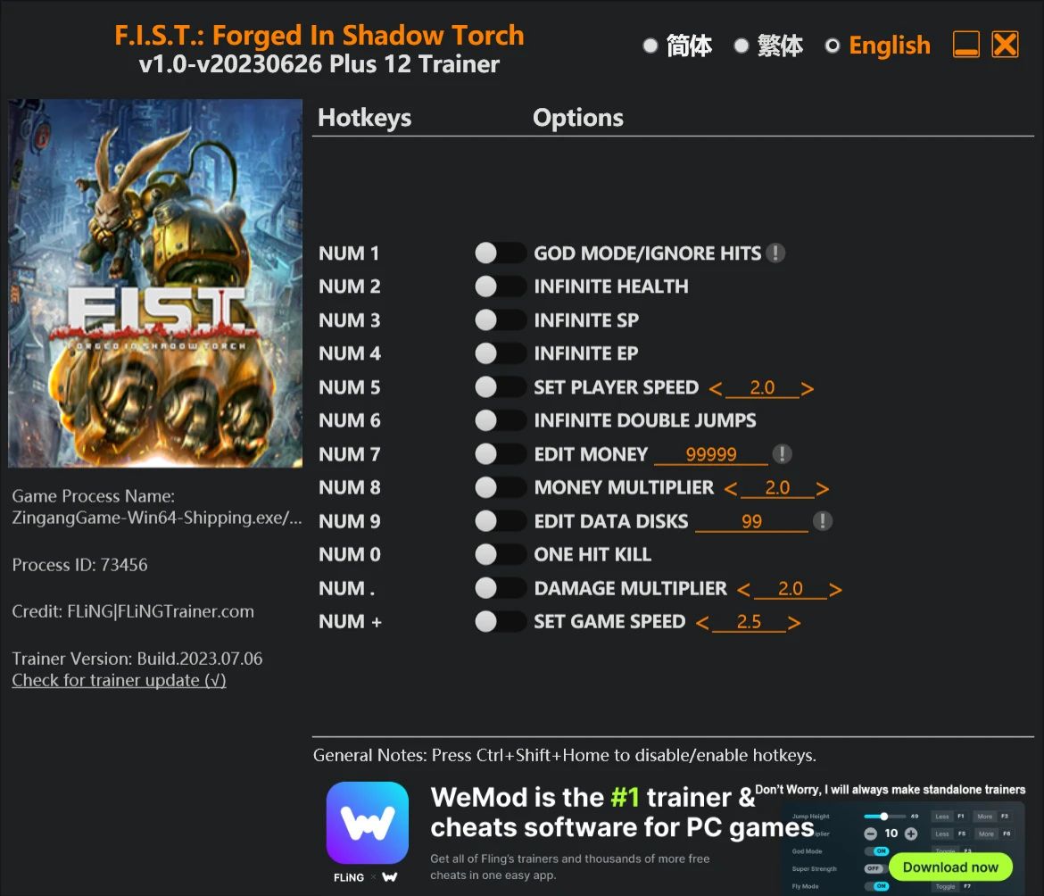 F.I.S.T.: Forged In Shadow Torch "Трейнер +12" [1.0 - UPD: 26.06.2023] {FLiNG}