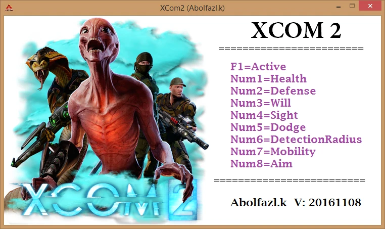 XCOM 2: Трейнер/Trainer (+8) [20161108: x64] {Abolfazl.k}