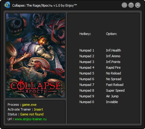 Collapse - The Rage/Ярость: Trainer/Трейнер [v1.0][Enjoy][ENJ]