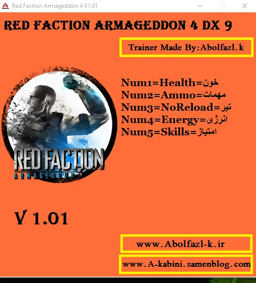Red Faction: Armageddon: Трейнер/Trainer (+5) [1.01: DX9] {Abolfazl-k}