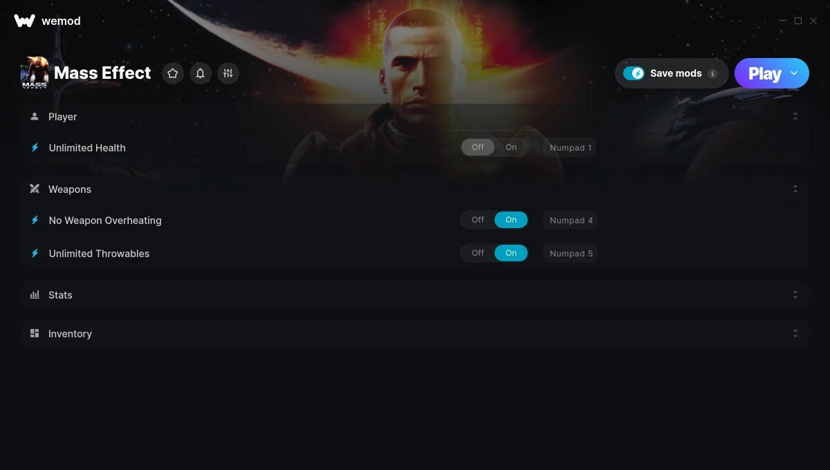 Mass Effect "Трейнер +5" [UPD: 06.08.2025] {STiNGERR / WeMod}