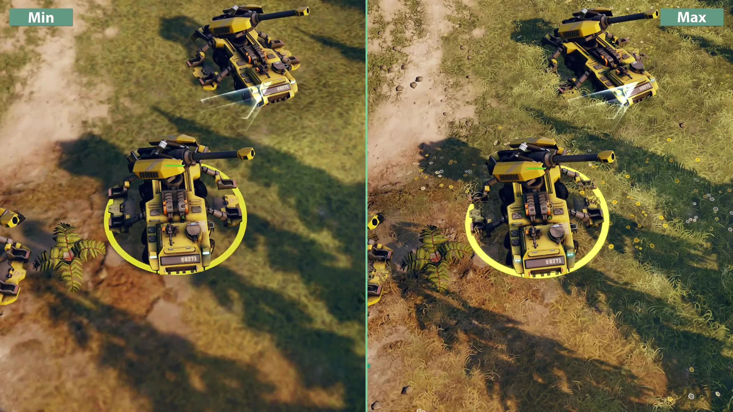 Halo Wars 2 - Сравнение графики PC Min vs. Max (Candyland)