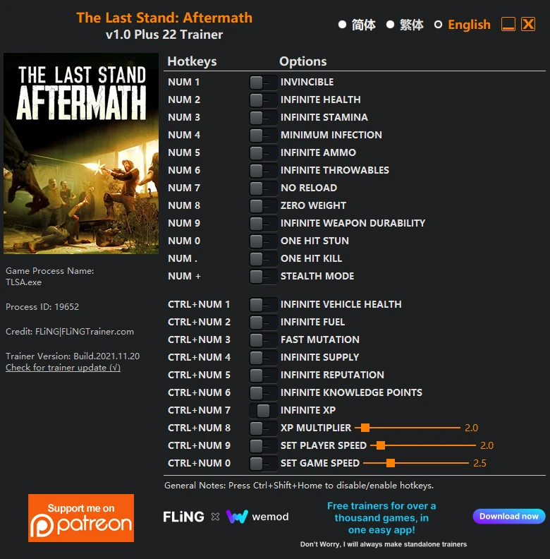 The Last Stand: Aftermath: Трейнер/Trainer (+22) [1.0] {FLiNG}