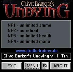 Clive Barker's Undying: Трейнер/Trainer (+4) [1.1] {dR.oLLe}