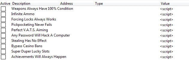 Fallout New Vegas: Таблица для Cheat Engine [Update 7] {gir489}