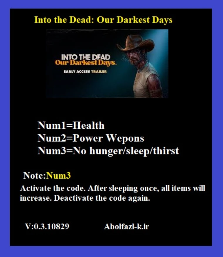 Into the Dead: Our Darkest Days "Трейнер +3" [0.3] {Abolfazl.k}