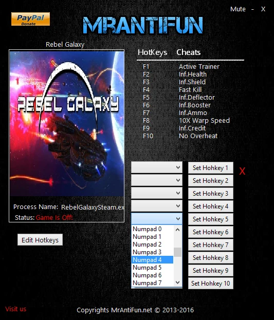 Rebel Galaxy: Трейнер/Trainer (+9) [1.08b: Steam / GOG / Epic / Origin] {MrAntiFun}