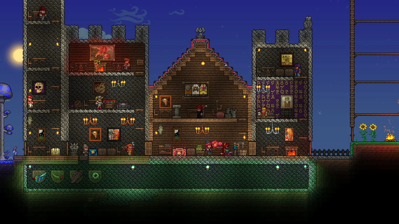 Terraria "Карта - Замок с базовыми вещами"
