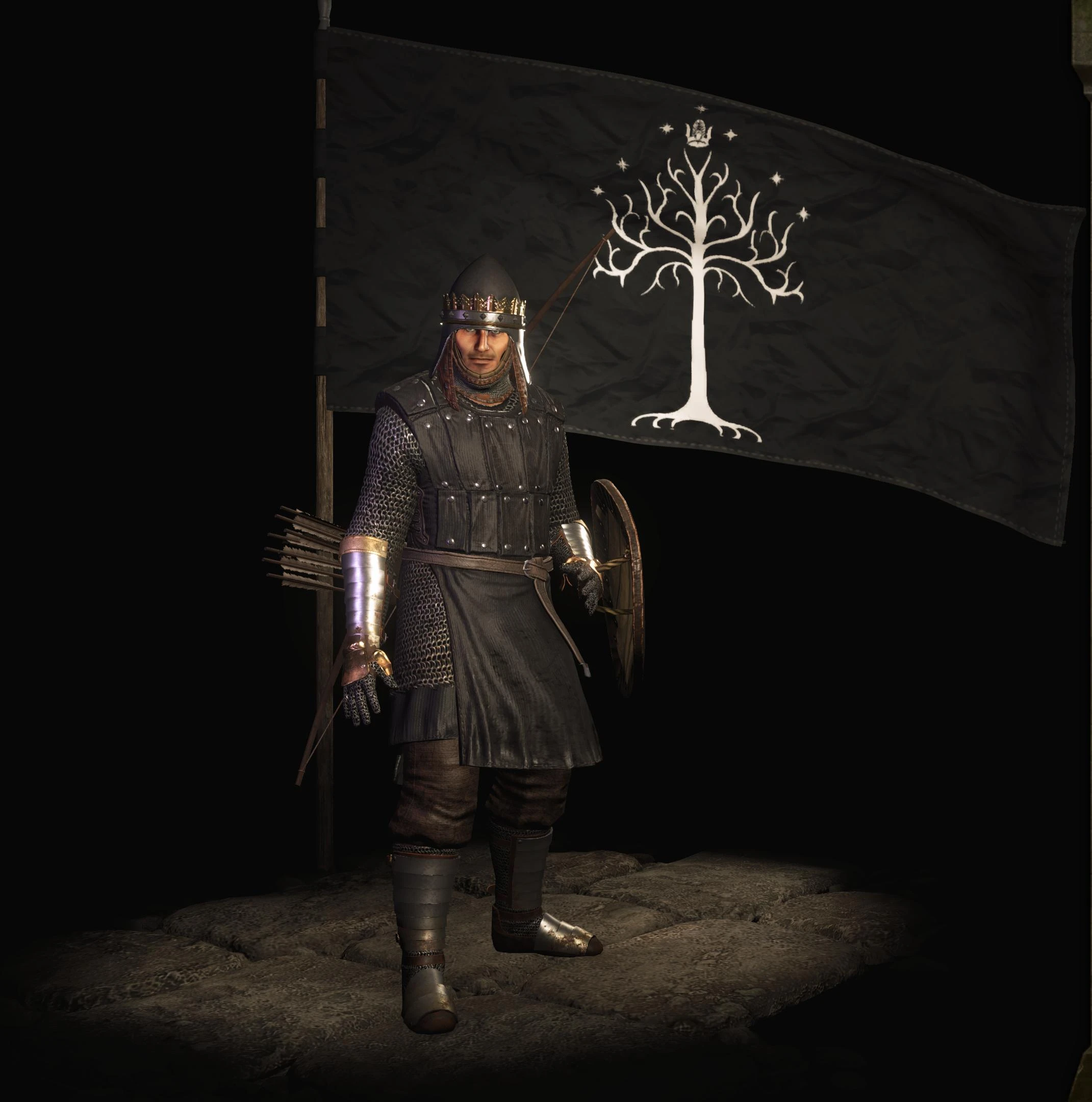 Mount & Blade 2: Bannerlord "Скин Арагорна и флаг дома Гондор из сериала Властелин колец"