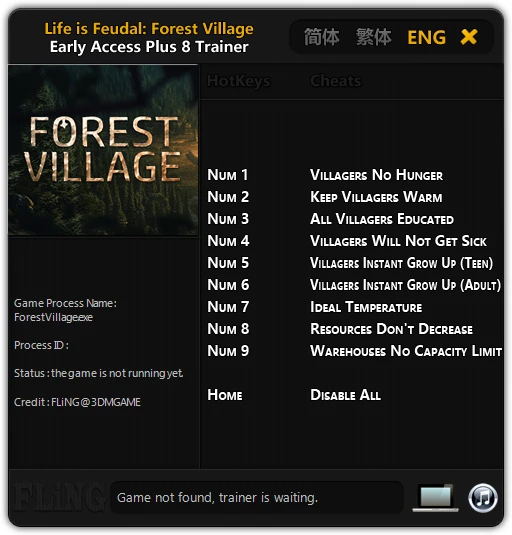 Life is Feudal: Forest Village: Трейнер/Trainer (+8) [Update: 12.03.17] {FLiNG}