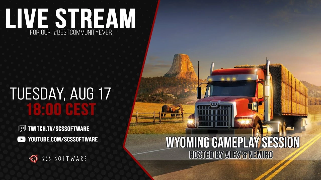 Первый официальный стрим по DLC Wyoming для American Truck Simulator от разработчиков!