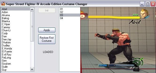 Super Street Figter 4. Arcade Edition: Costume changer