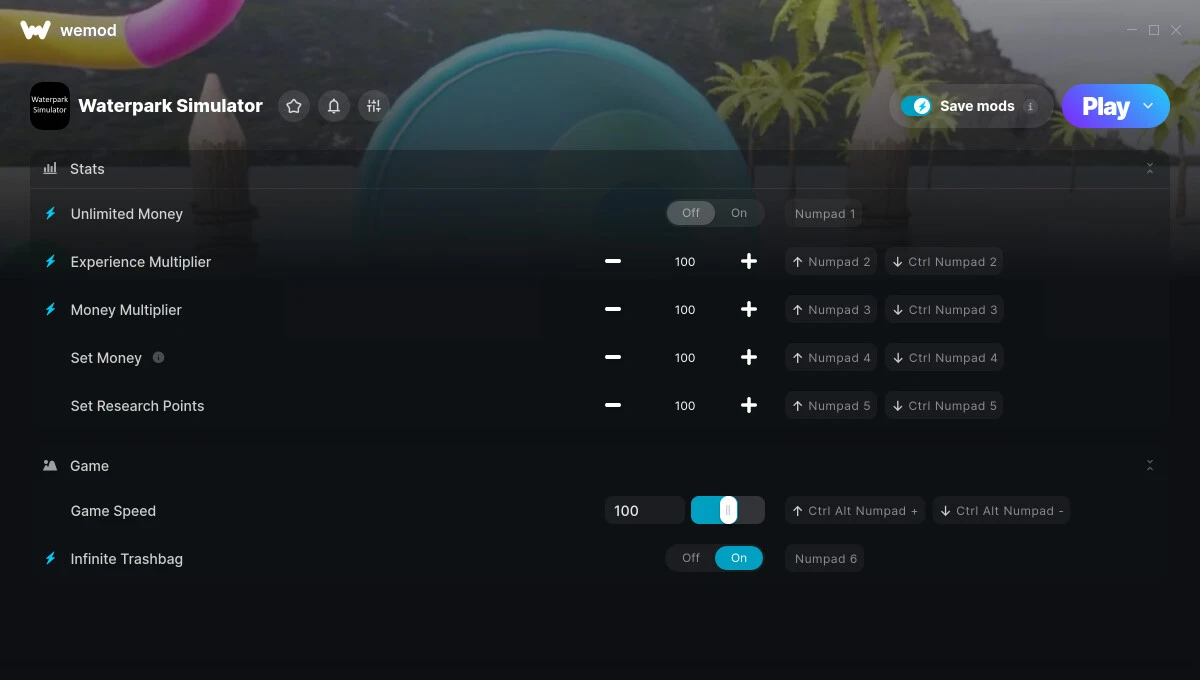 Waterpark Simulator "Трейнер +7: Деньги, скорость, опыт и пр" {GreenHouse / WeMod}