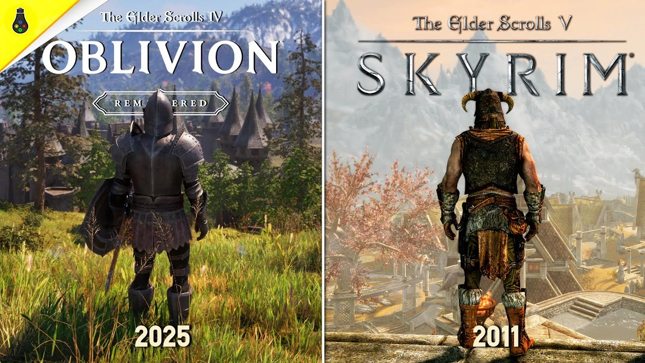 Легендарное сравнение: Oblivion Remastered против Skyrim