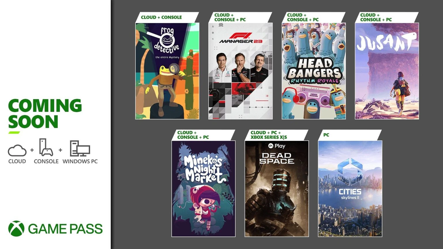 Подписчики Xbox Game Pass получат во второй половине октября ремейк Dead Space, Cities: Skylines 2 и несколько других