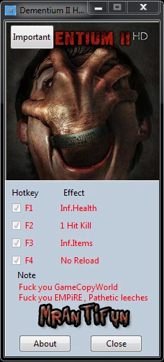 Dementium 2 HD: Трейнер/Trainer (+4) [Beta] {MrAntiFun}