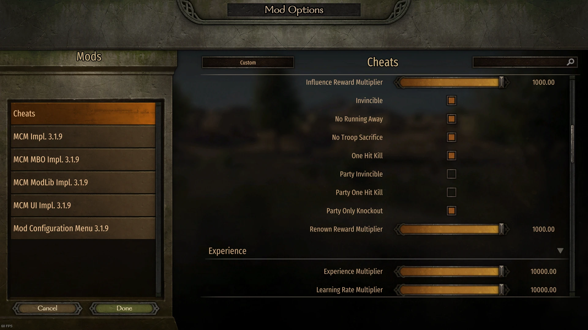 Mount & Blade 2: Bannerlord: Чит-Мод/Cheat-Mode (Bannerlord Cheat-Menu) [UPD: 03.07.2020] {NicoWaves}