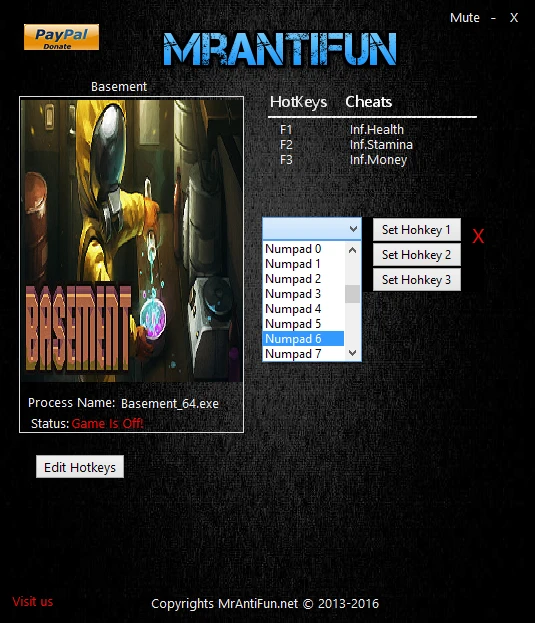 Basement: Трейнер/Trainer (+3) [0.4.1 64bit] {MrAntiFun}