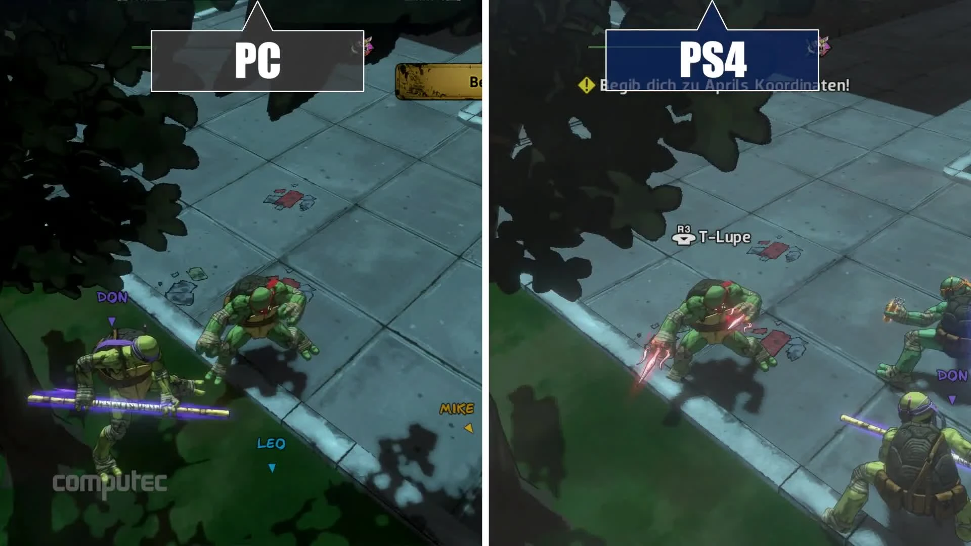 Turtles - Mutants in Manhattan "Сравнение графики PC/PS4/PS3/Xbox 360/Xbox One"