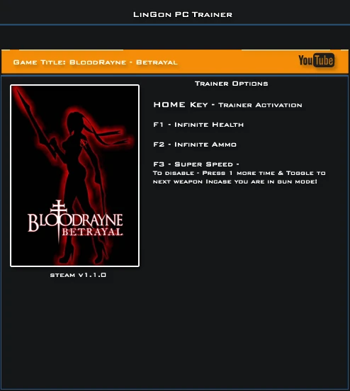 BloodRayne ~ Betrayal: Трейнер/Trainer (+3) [1.1.0] {LinGon}