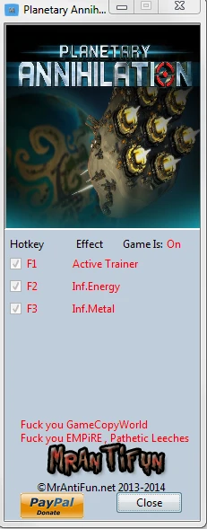 Planetary Annihilation: Трейнер/Trainer (+2) [73737] {MrAntiFun}