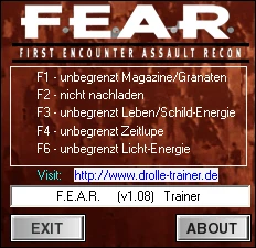 F.E.A.R.: Трейнер/Trainer (+5) [1.08] {dR.oLLe}